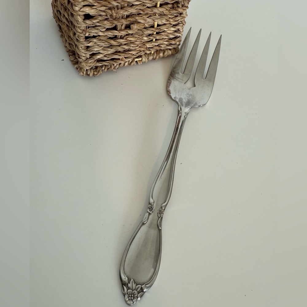 Oneida Community Stainless Chatelaine Serving Fork Glossy Vintage Flatware